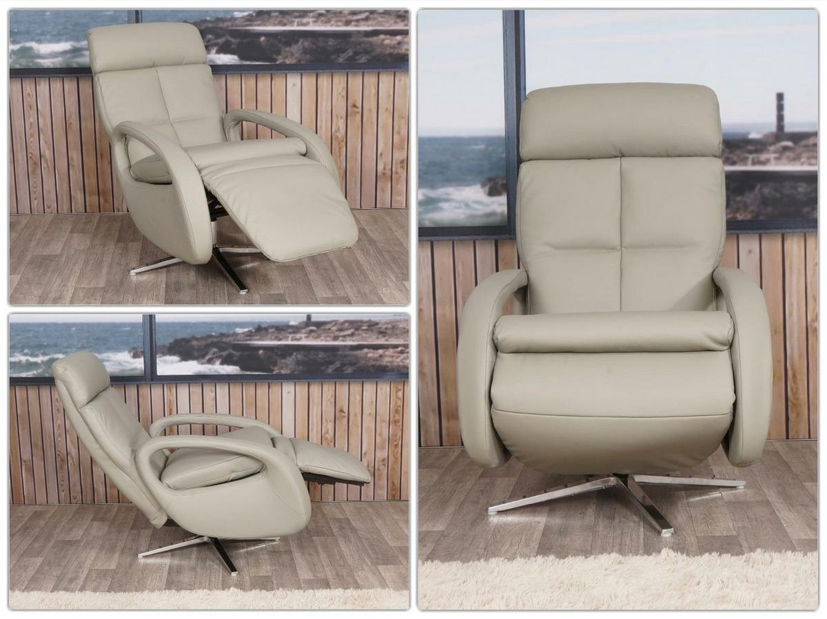 RELAXSESSEL Grau - Grau, Leder (70/109/147cm) - MCW