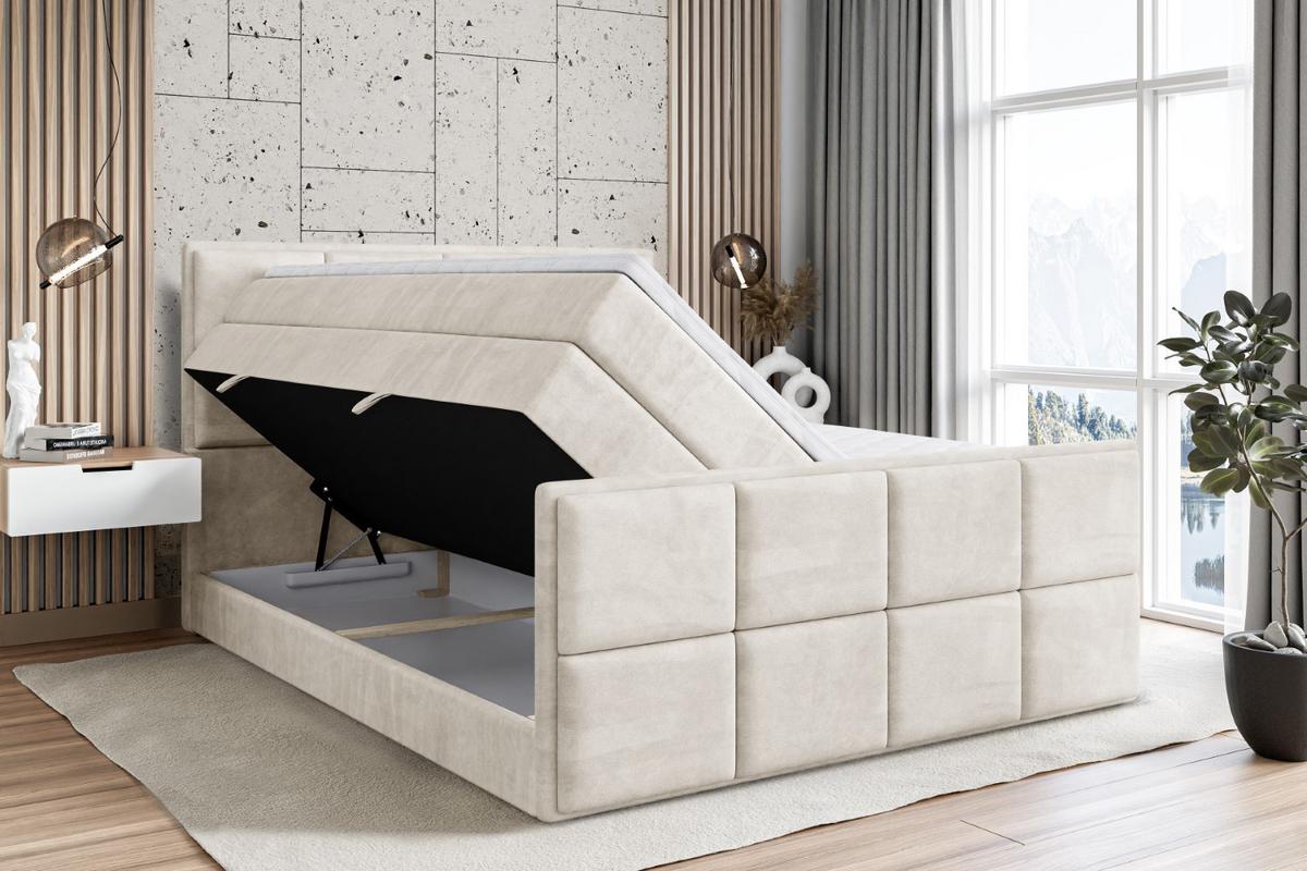 BOXSPRINGBETT NOVA-Z KING - 180 x 200 - H3/H4 - Ecru - Ecru, Holzwerkstoff (180/200cm) - ALTDECOR