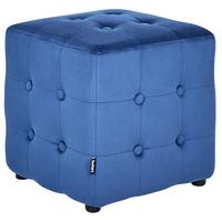 POUF Samtstoff Blau Wisconsin - Blau, Textil (36/39/36cm) - Beliani