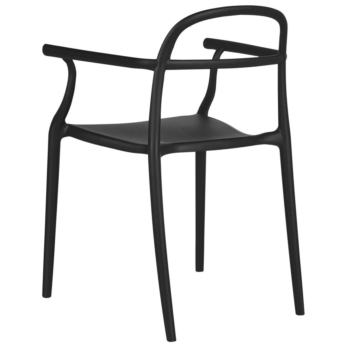 GARTENSTUHL 2er-Set Schwarz Vidor - Schwarz, Kunststoff (53/81/51cm) - Beliani