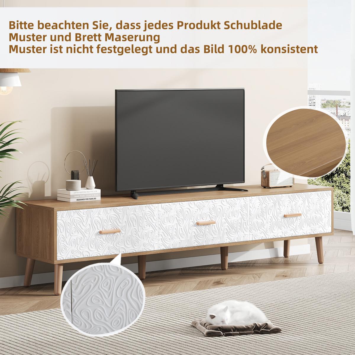 TV-MÖBEL Heller Holzoptik 150/35/39 cm - Grau, Holzwerkstoff (35/39/150cm) - Urban Meuble