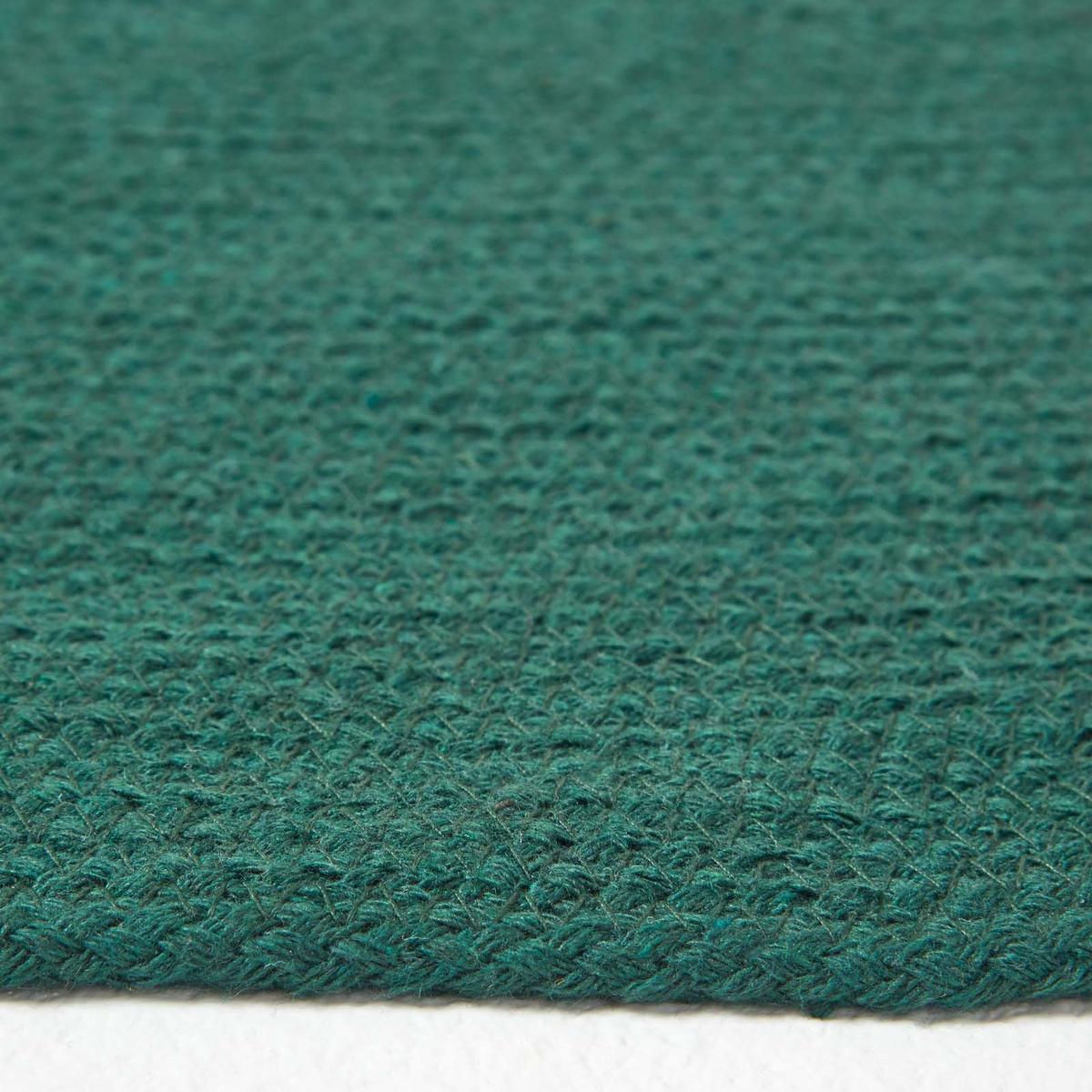 TEPPICHLÄUFER geflochten oval 66/200 cm - Waldgrün, Textil (66/200cm) - Homescapes