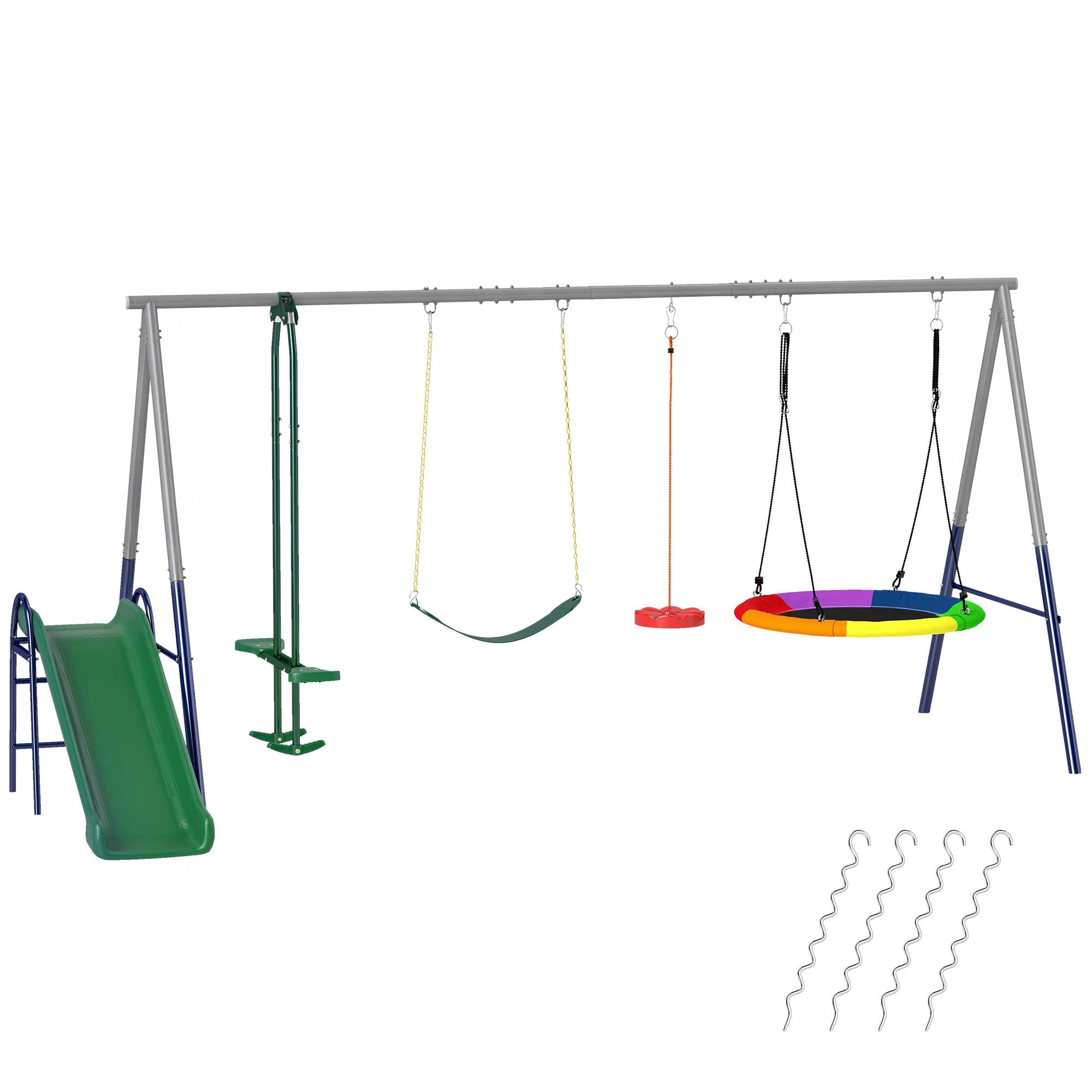 SCHAUKELGESTELL Stahl HDPE Mehrfarbig - Multicolor, Metall (196/203/382cm) - AIYAPLAY