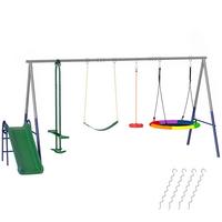 SCHAUKELGESTELL Stahl HDPE Mehrfarbig - Multicolor, Metall (196/203/382cm) - AIYAPLAY