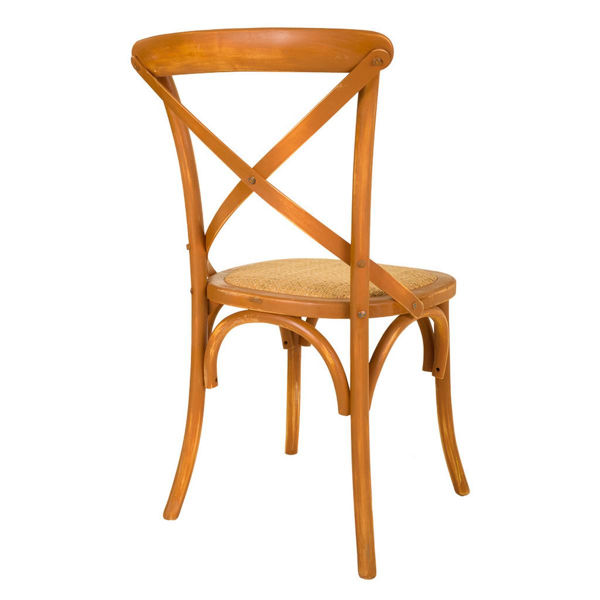 STUHL aus Holz und Rattan, braun, 44x42x46cm - Braun, Holz (44/88/42cm) - Wanderlust