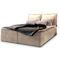 BOXBETT LENTE 180x200 cm mit Matratze und Topper - Creme - Creme, Holz (180/200cm) - MASSENO