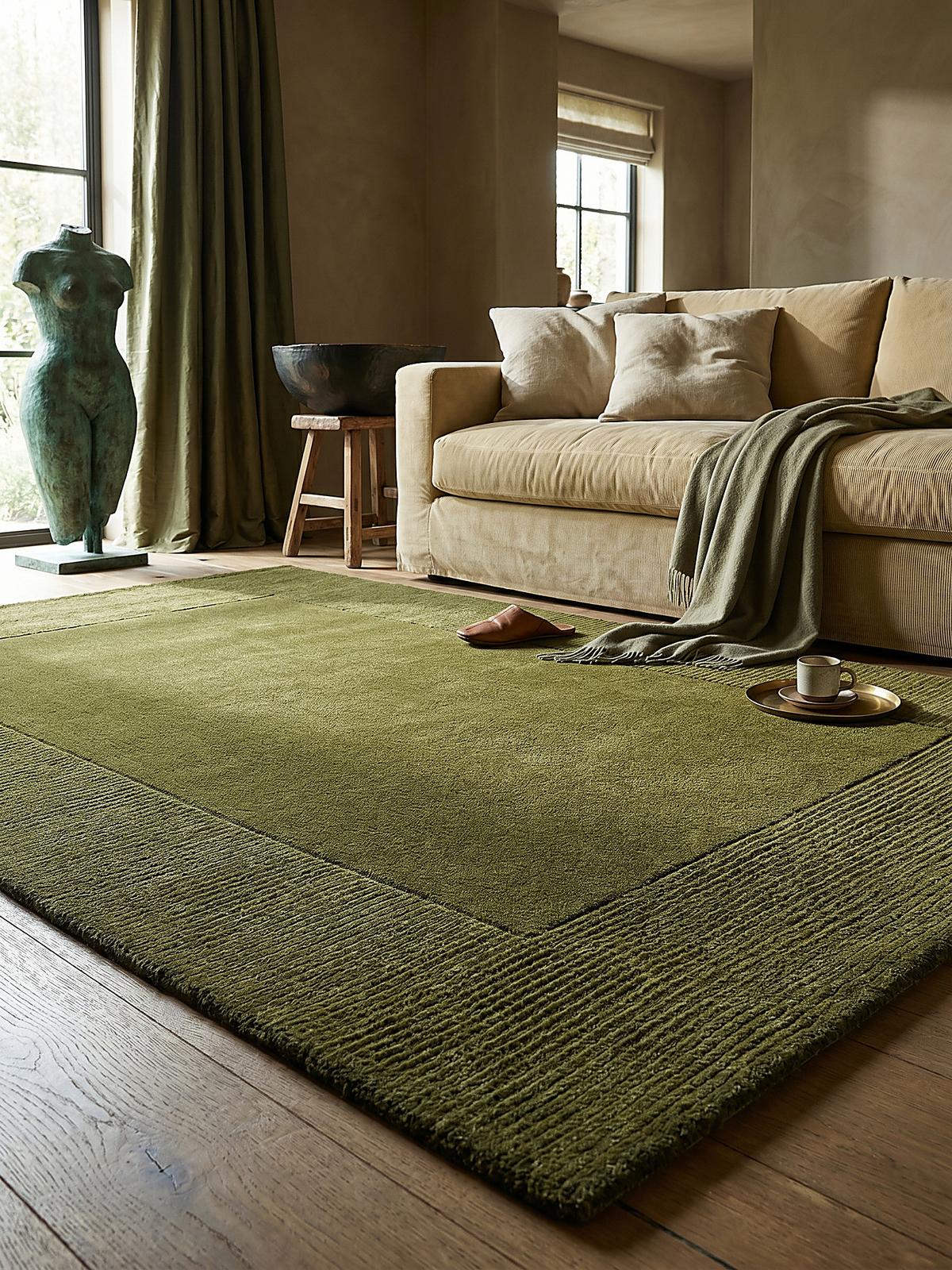 WOLLTEPPICH MOLE, einfarbig, Grün, 120 x 170 cm - Grün, Textil (170/120cm) - KADIMA DESIGN