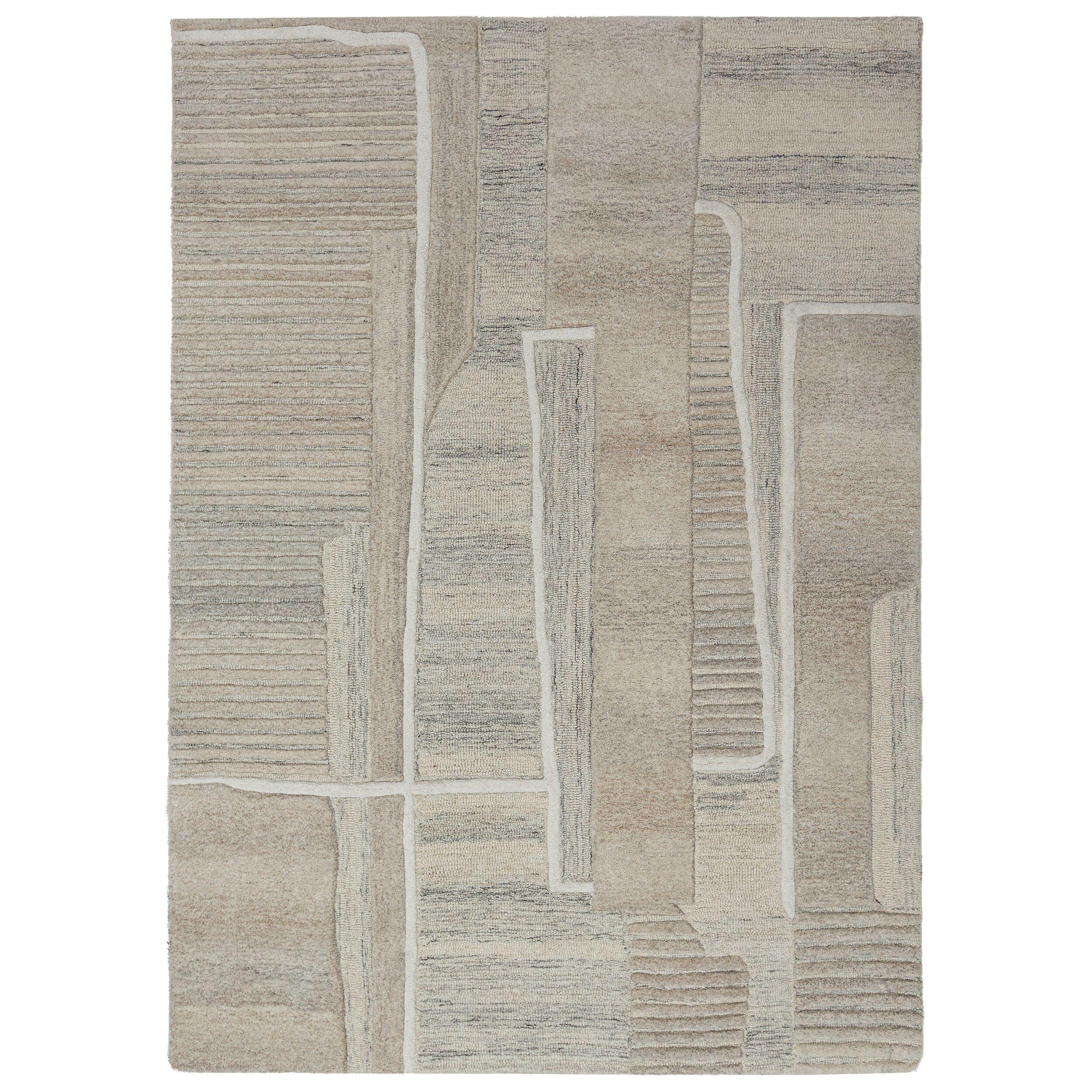 TEPPICH aus Wolle EDALE in Natur, abstrakt, 200 x 300 cm - Beige, Textil (200/300cm) - KADIMA DESIGN
