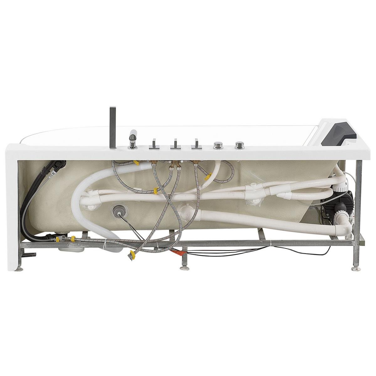 WHIRLPOOL-BADEWANNE mit LED 80x170x59 cm weiß Acuario - Weiß, Kunststoff (80/59/170cm) - Beliani
