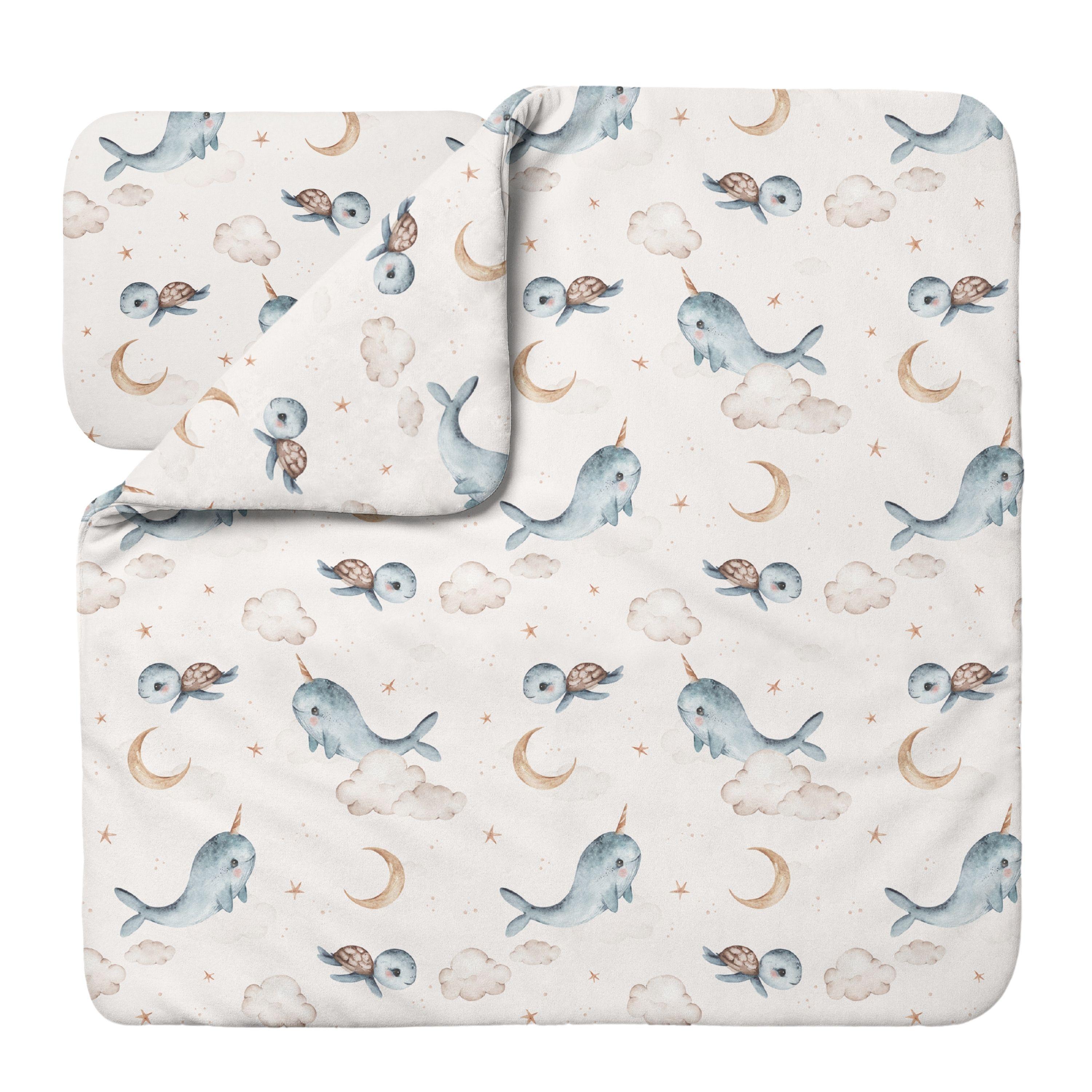 BABY Bambus-Bettwäsche Wale - Beige, Textil (75/75cm) - waldin