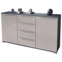 SIDEBOARD Linio Sandgrau Hochglanz - Sandfarben, Holzwerkstoff (138.5/75.5/35cm) - Vladon