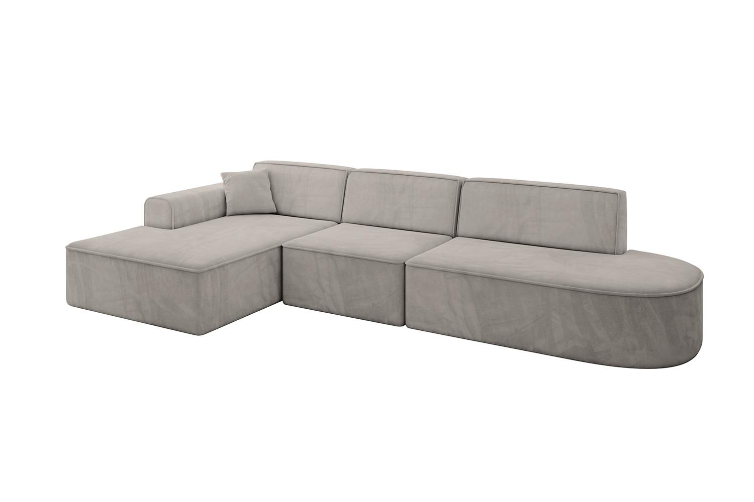 ECKSOFA Ottomane Links IREA-L2-v3 - 328x171x79 cm Hellbraun - Hellbraun, Holzwerkstoff/Textil (328/171cm) - ALTDECOR