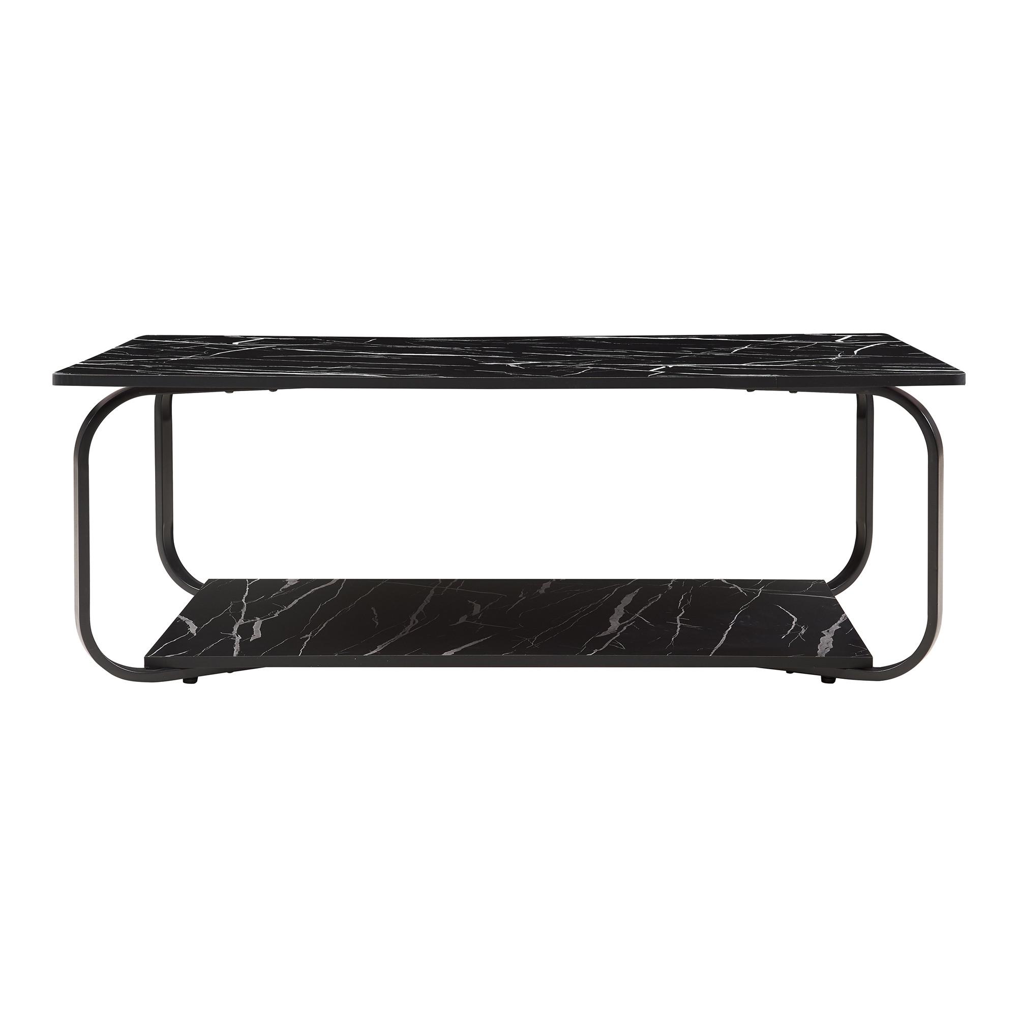 COUCHTISCH Kolta 120/60/43 cm - Schwarz, Holzwerkstoff/Metall (60/120/43cm) - [en.casa]