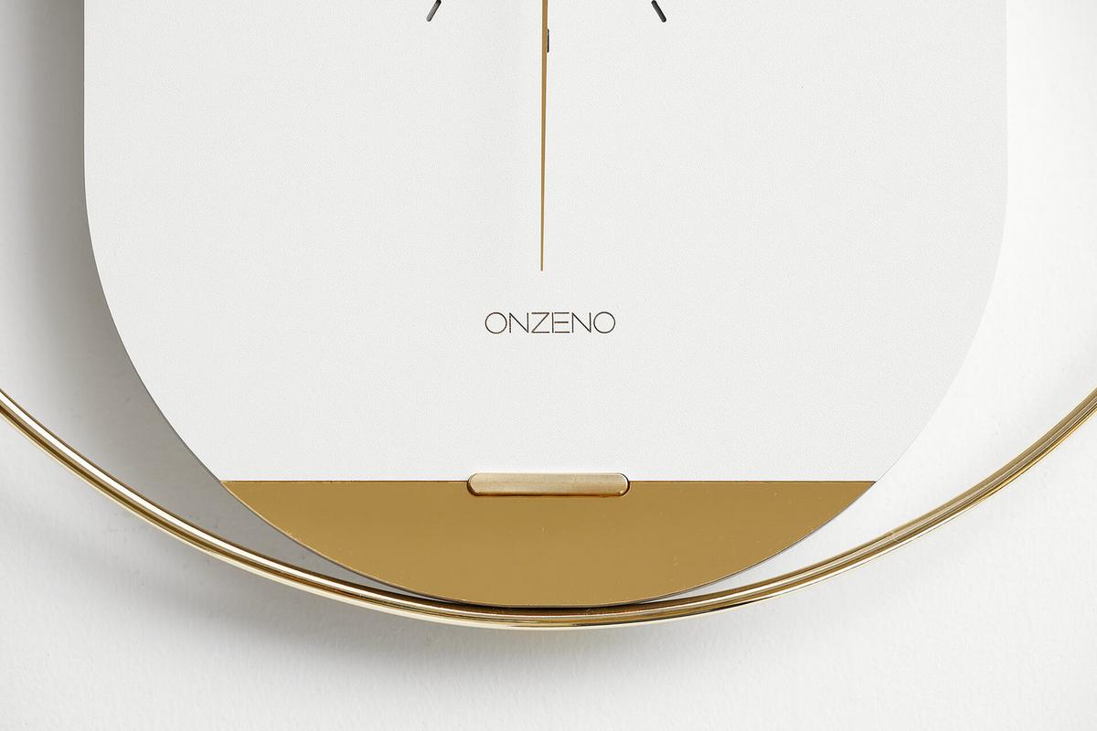 WANDUHR Design Weiß 46/51 cm - Weiß, Holzwerkstoff/Metall (45.5/50.8/2cm) - ONZENO