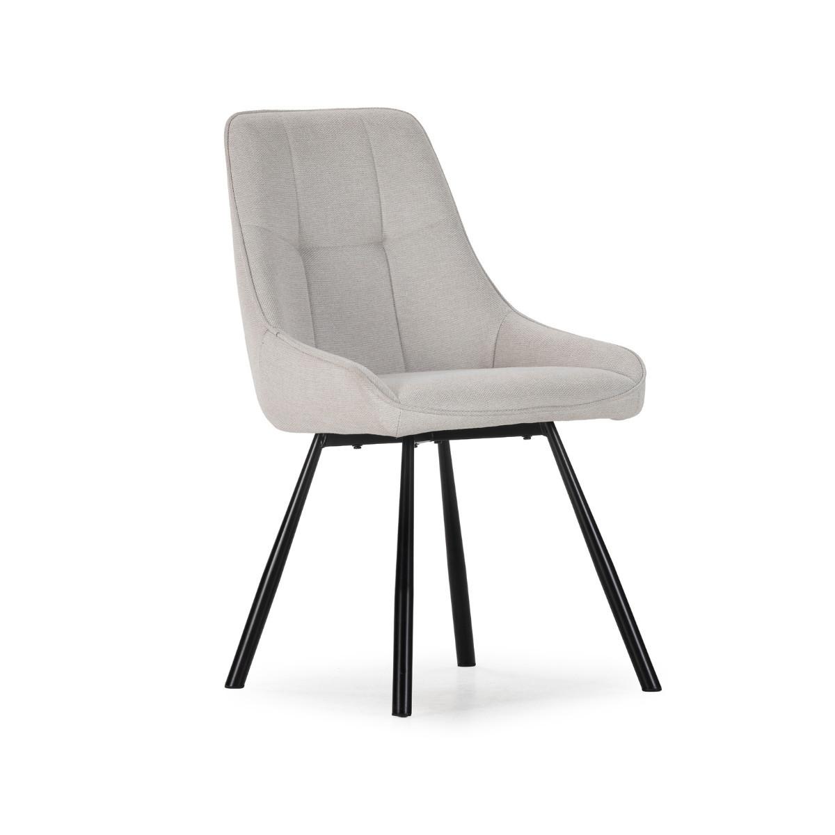 STÜHLE 4er-Set aus Stoff mit Metallbeinen 59/85,5/51,5 cm - Beige, Textil (59/85.5/54cm) - Calicosy