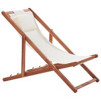 LIEGESTUHL dunkelbraun/beige Avellino - Dunkelbraun/Beige, Textil (54/70/70cm) - Beliani