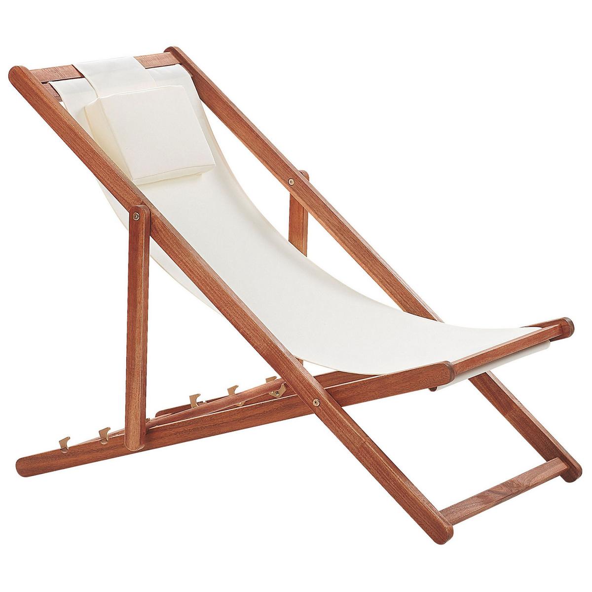 GARTENLIEGE 2er-Set mit 2 Ersatzstoffbezügen dunkelbraun/weiß Avellino - Dunkelbraun/Weiß, Textil (54/70/97cm) - Beliani