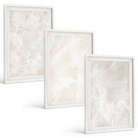 BILDER SET 3er Set - 40x60 cm Weißer Rahmen - Pastellfarbene Marmorstrukturen - Weiß, Kunststoff (40/60cm) - TULUP