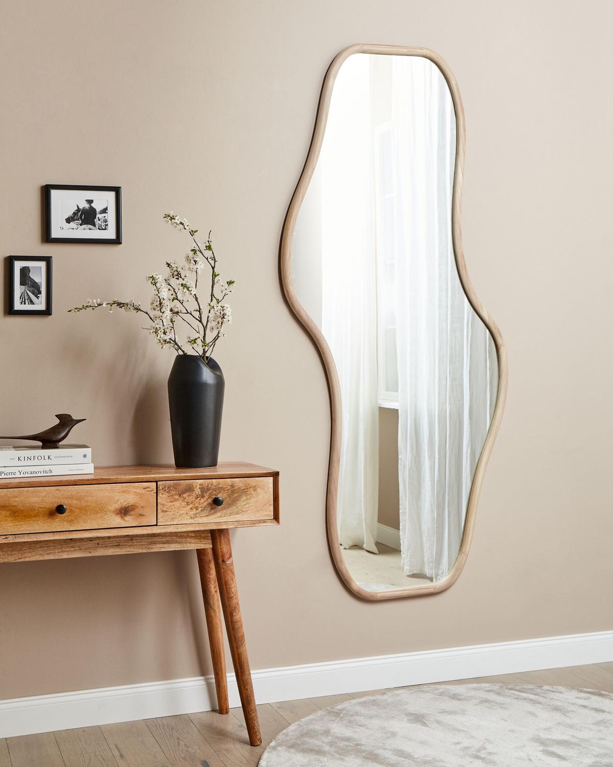 WANDSPIEGEL 80/180 cm Paulownia-Holz Naturfarben Biollet - Braun, Holz (80/180/3cm) - Beliani