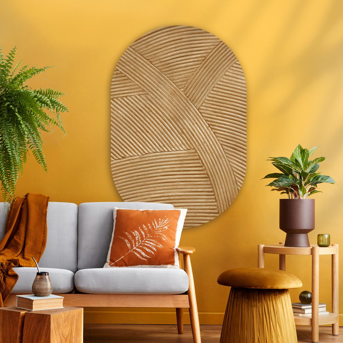 WANDBILD Struktur - Natur - Kunst - Rattan Deko Groß 80x120 cm - Naturfarben, Kunststoff (80/120cm) - MuchoWow