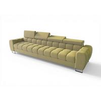 SOFA 4-sitzer Bastien In Stoff Aragon - Hellgrün, Holzwerkstoff/Textil (335/95/97cm) - Fun Möbel