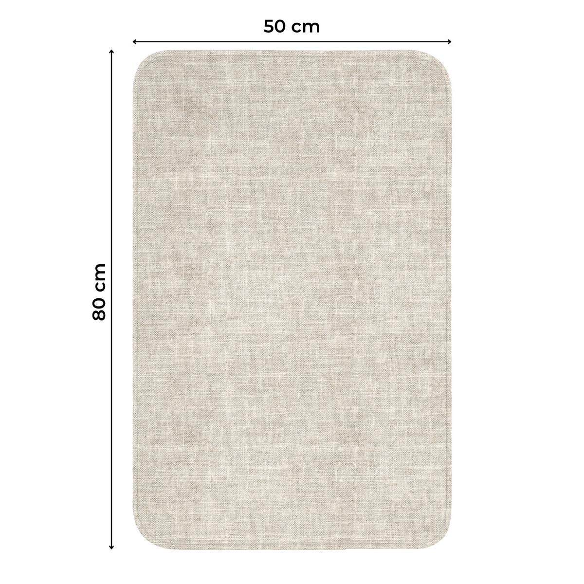 WC-VORLEGER Leinen - Textur - Beige WC Teppich 50x80 cm - Beige, Textil (50/1cm) - OnlyWow