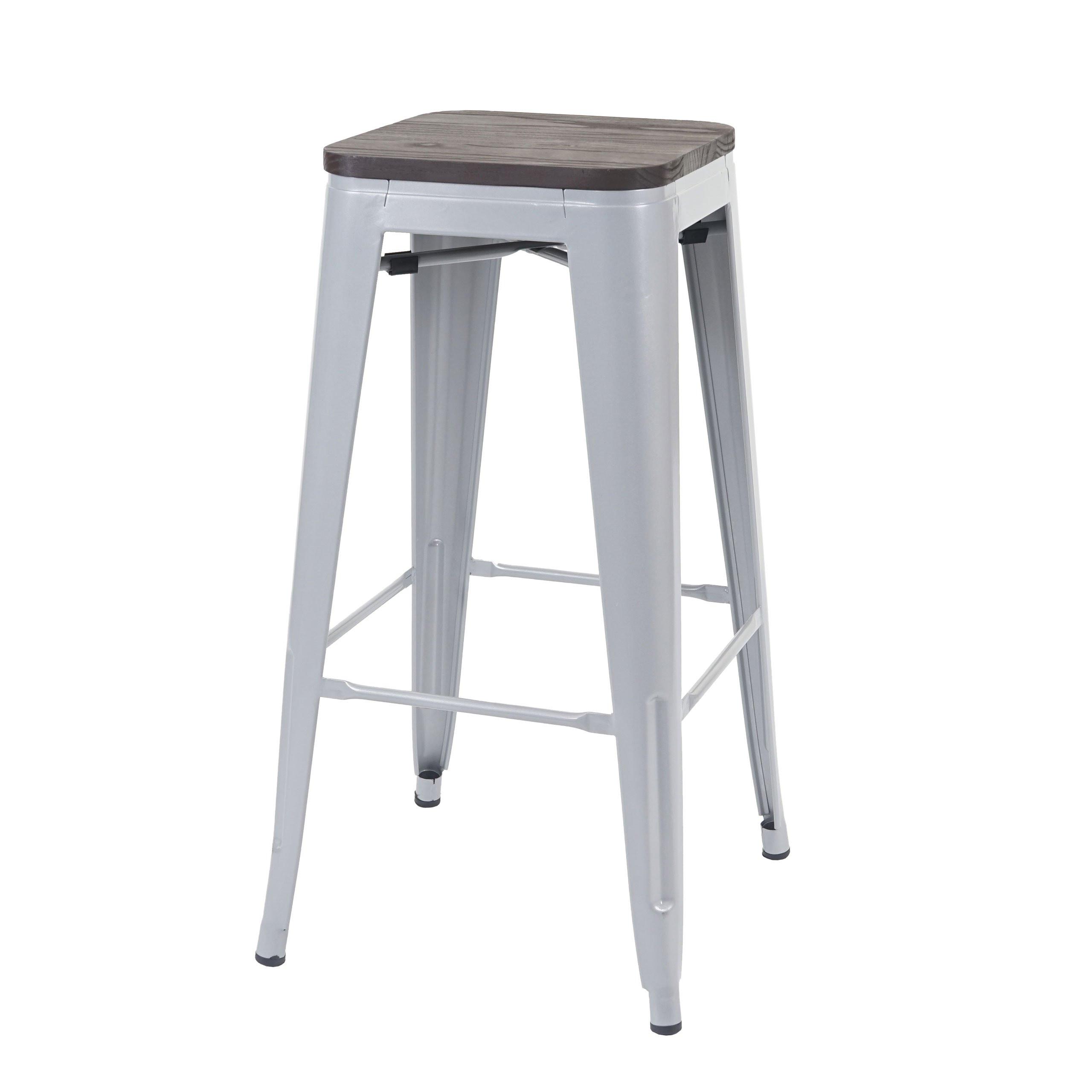 BARHOCKER METALL Grau - Grau, Holz (42/76/42cm) - MCW