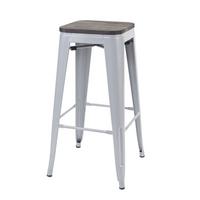 BARHOCKER METALL Grau - Grau, Holz (42/76/42cm) - MCW
