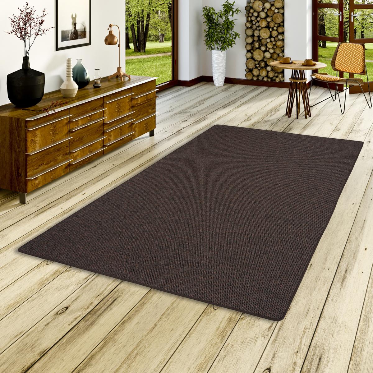 FLACHGEWEBE NATUR TEPPICH BENTZON - Dunkelbraun, Textil (80/320cm) - Snapstyle