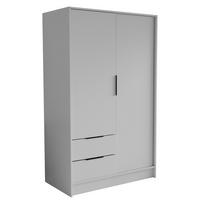 DREHTÜRENSCHRANK CAVA 102/200/51 cm Modern Kleiderschrank 2-türig Weiß - Weiß, Holzwerkstoff (102/200/51cm) - MASSENO