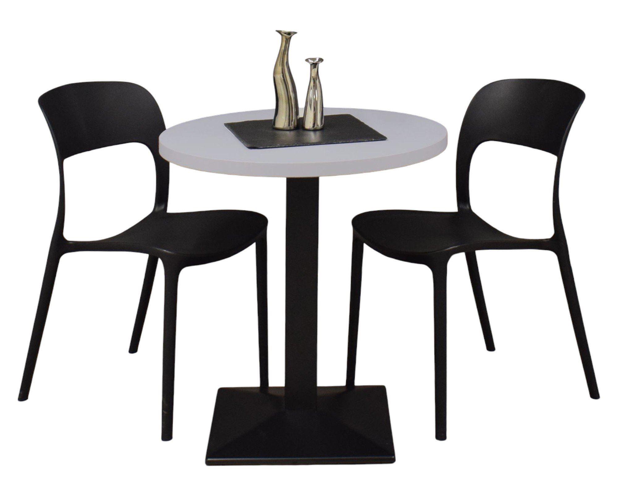 BARTISCH rund Elanur 70 cm schwarz matt/aqua matt lack - Blau, Metall (70/70/75cm) - 58aufmkessel