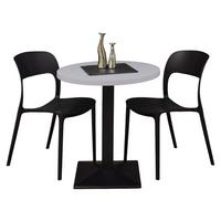 BARTISCH rund Elanur 70 cm schwarz matt/aqua matt lack - Blau, Metall (70/70/75cm) - 58aufmkessel