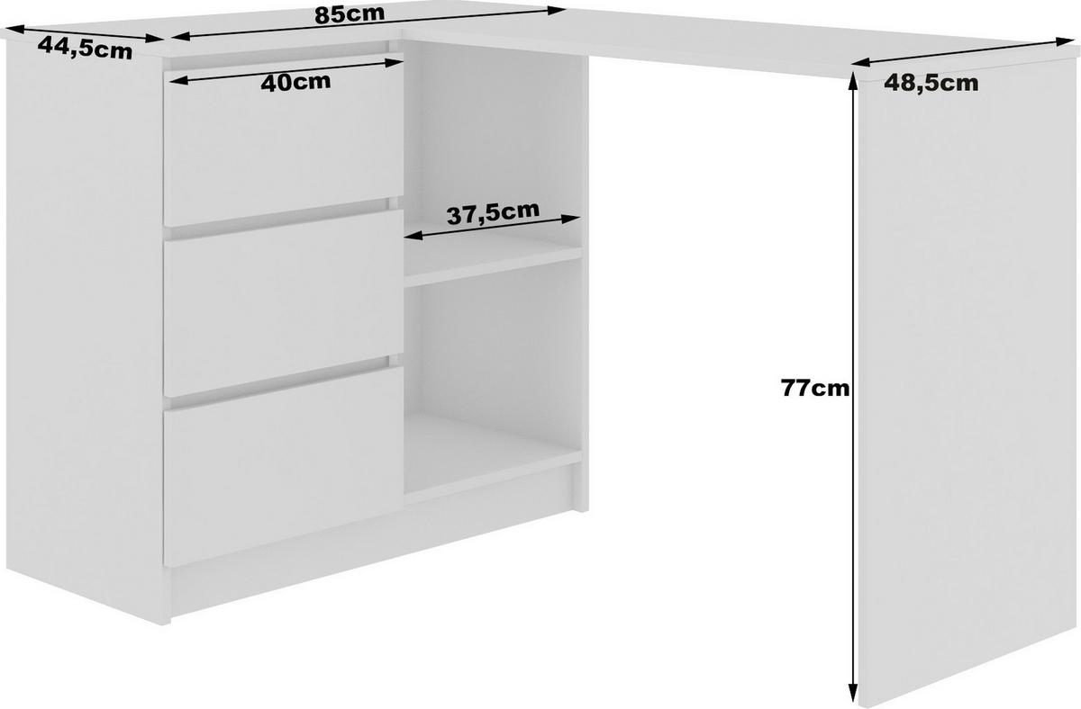 SCHREIBTISCH Weiß, Metallisch Glanz 77/124/85 - Weiß, Holzwerkstoff (120/60/77cm) - RAUMHIRSCH FURNITURE