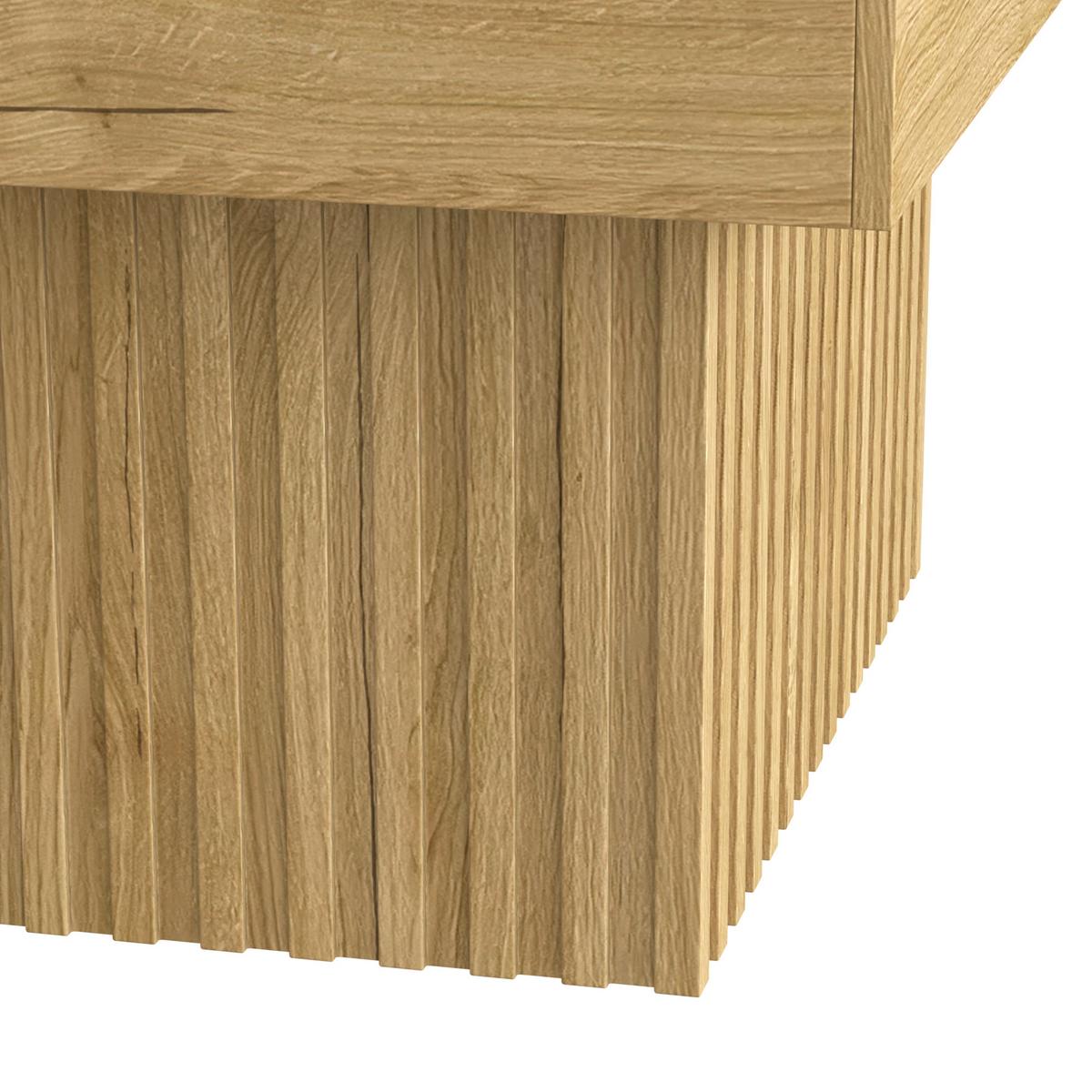 COUCHTISCH quadratisch natur mit rillen-optik & mdf-basis - Naturfarben, Holzwerkstoff (79/79/46cm) - Urban Meuble