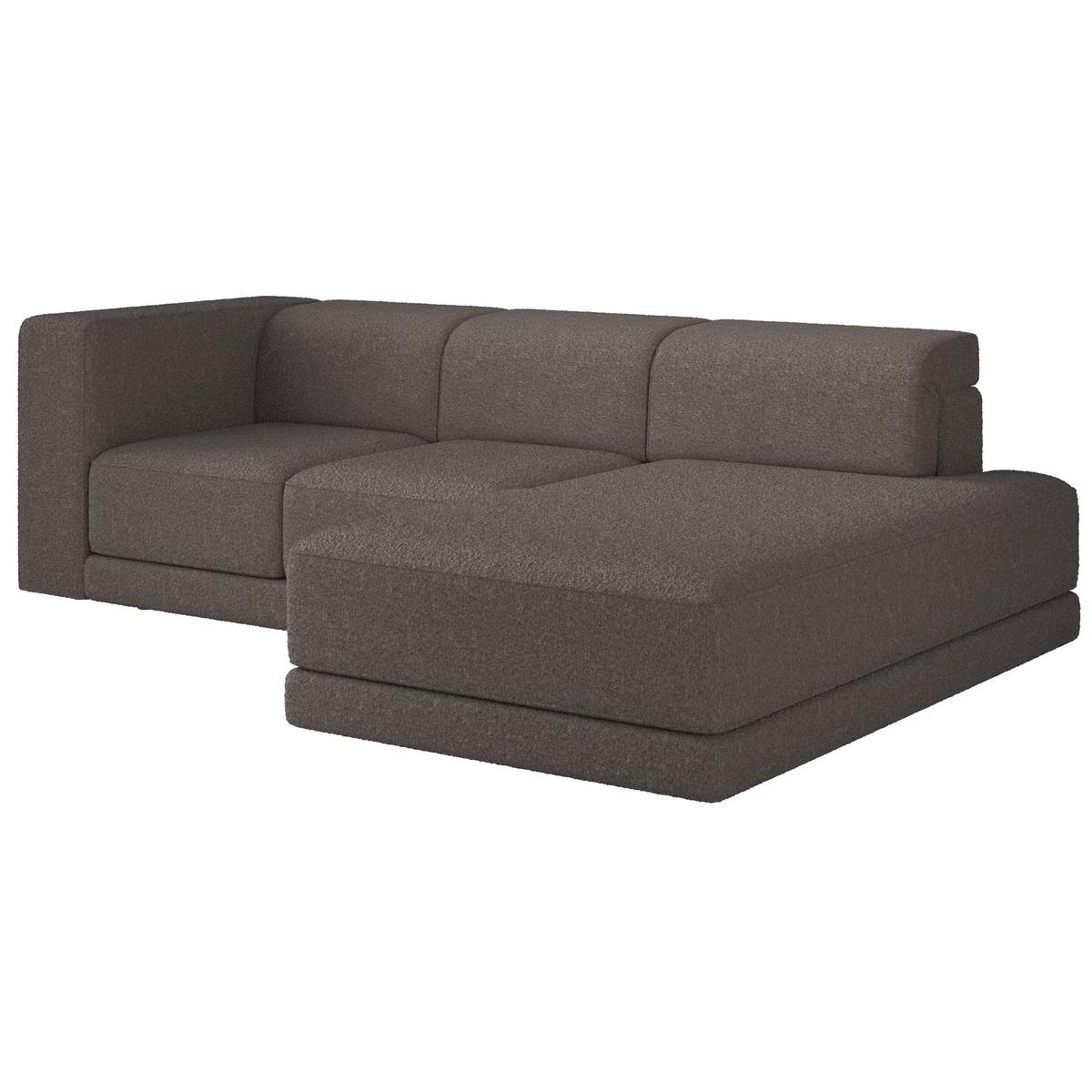 ECKSOFA Novals L-Form, 4-Sitzer, rechts 278 cm - Schwarz/Braun, Holz/Kunststoff (168/278cm) - Selsey