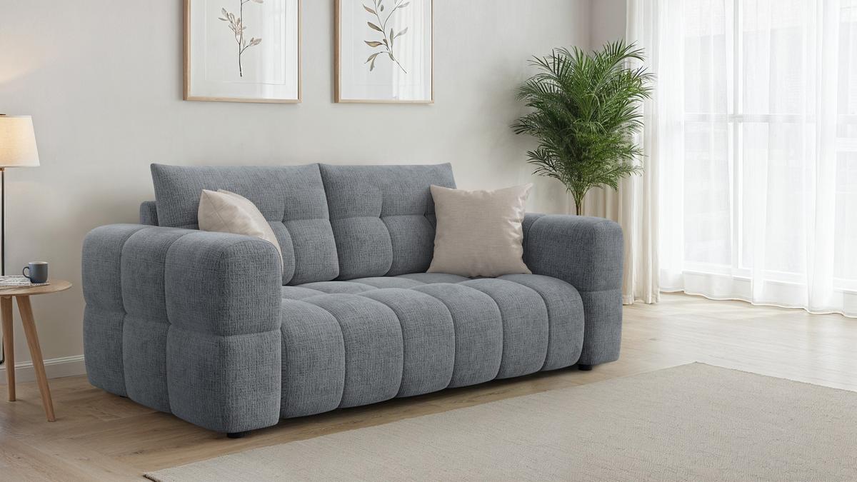 SOFA CLOUDI 2,5-Sitzer, dunkelgrau - Dunkelgrau/Schwarz, Holz/Textil (211/89/104cm) - Wozimo