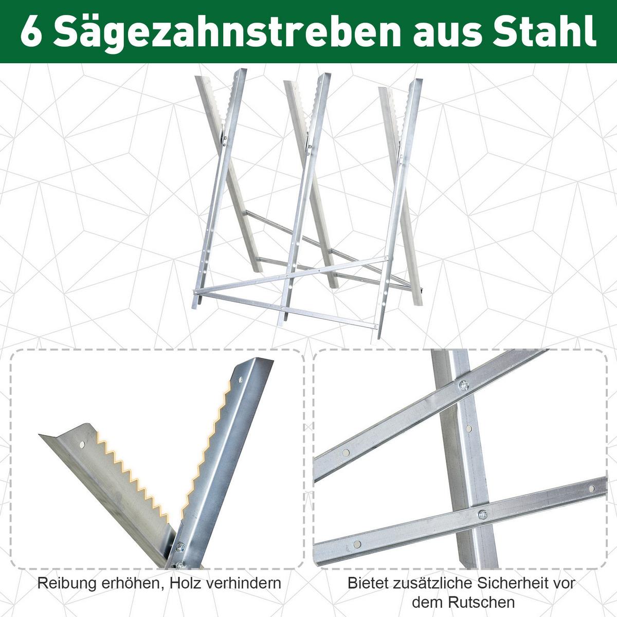KETTENSÄGEBOCK, Sägebock, Silber - Silberfarben, Metall (83/83/79cm) - DURHAND