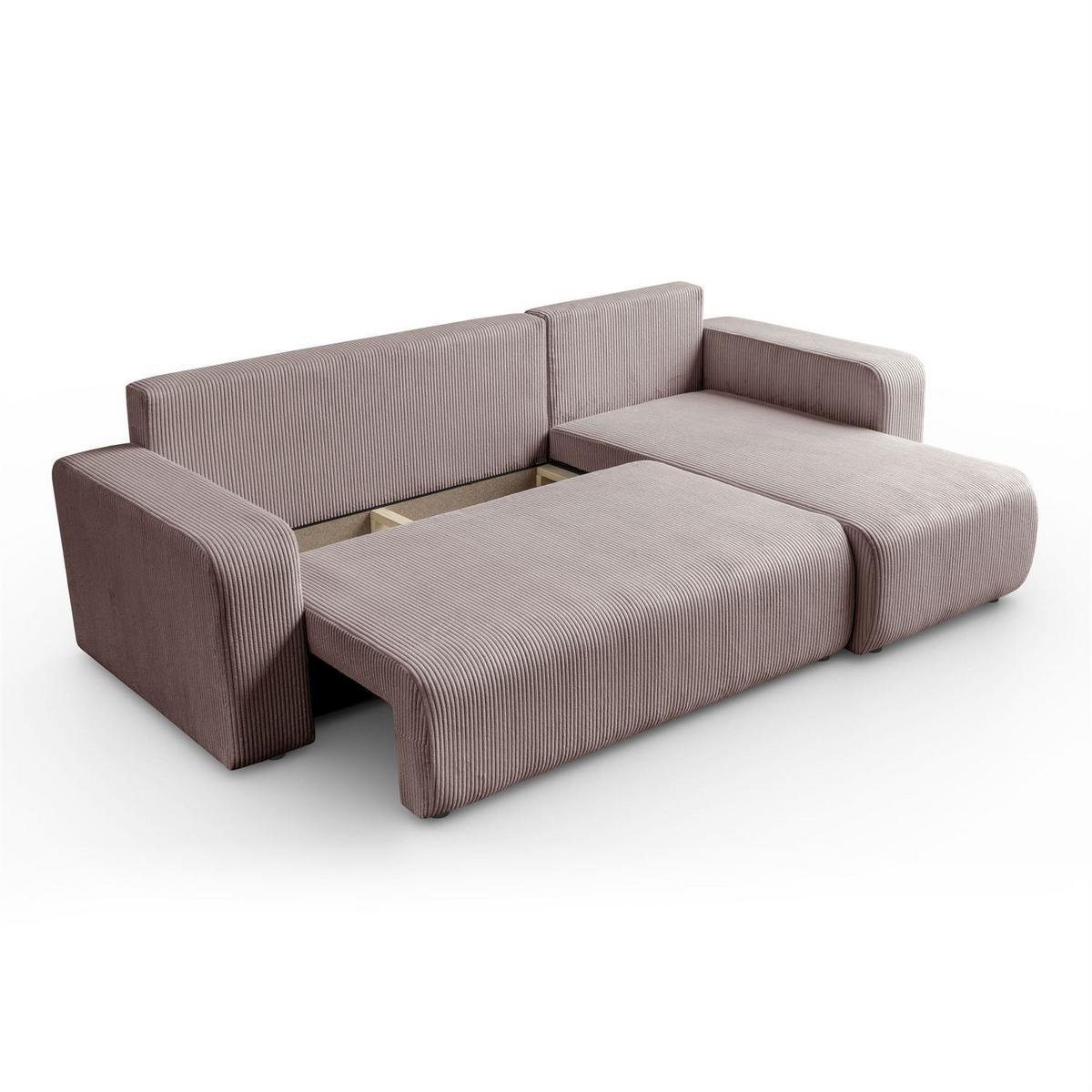 ECKSOFA PRESTIGE L, Poso 27 - Rosa, Textil (247/143cm) - Lookway