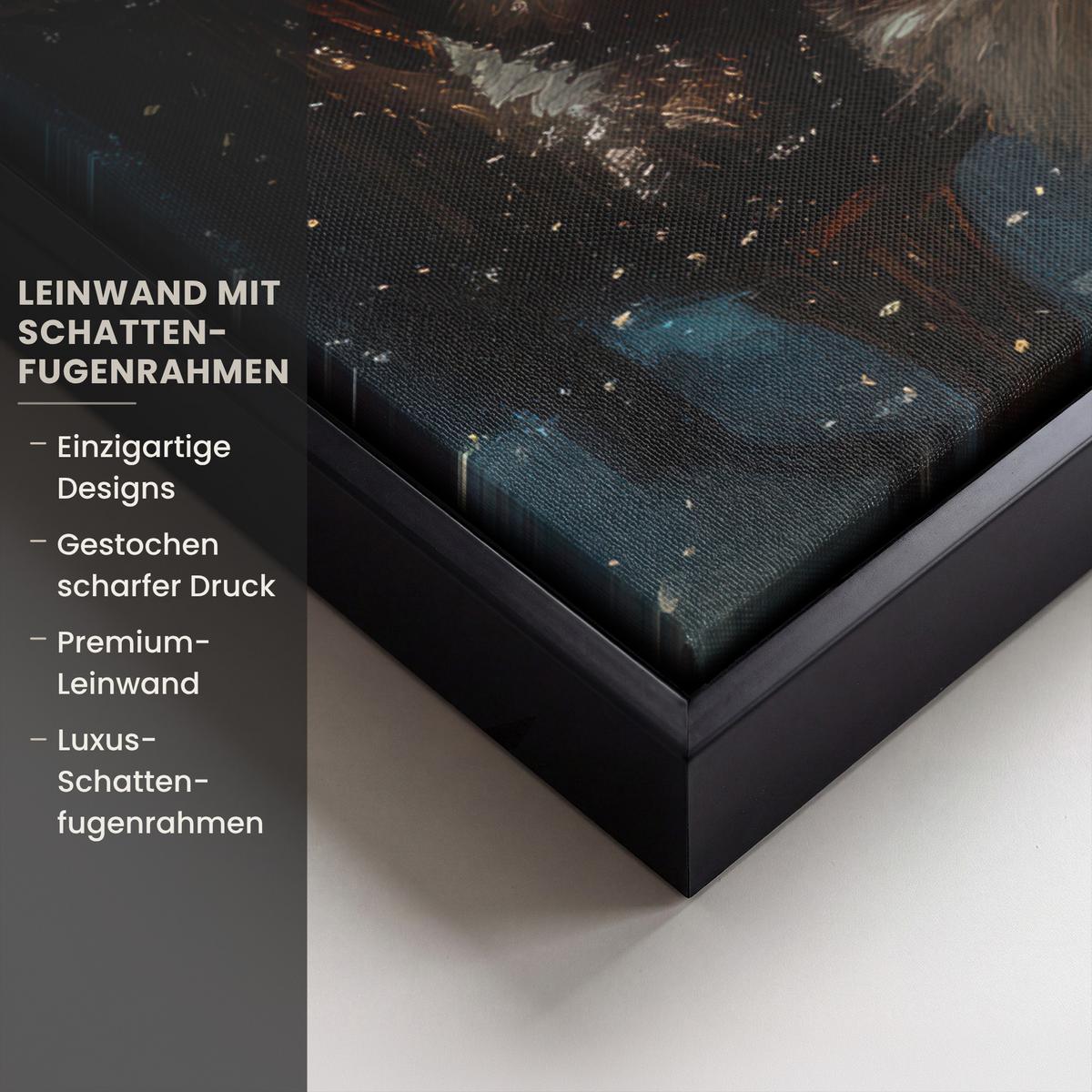 LEINWAND Bilder mit Rahmen - Weihnachtsmann - Weihnachten - Winter - Weihnachtsbaum - 50x70 - Bordeaux, Textil (50/70cm) - MuchoWow