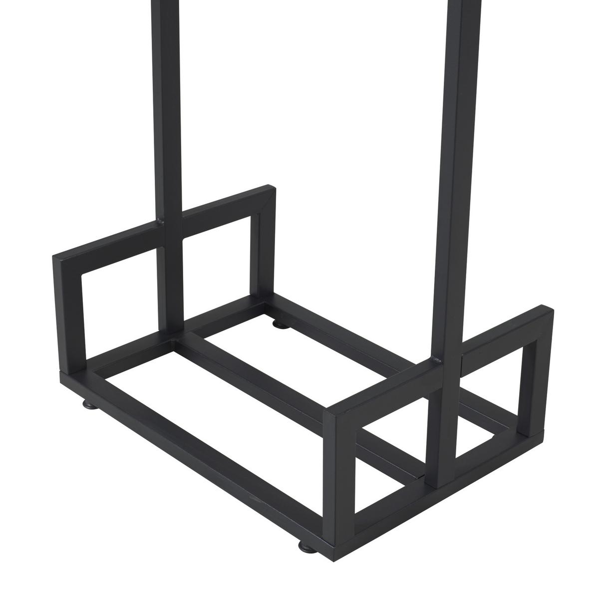 KAMINHOLZREGAL Thisted - Schwarz, Metall (50/95/35cm) - [en.casa]