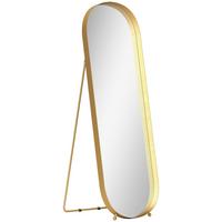 GANZKÖRPERSPIEGEL 160 x 50 cm Gewölbter Standspiegel mit Metallrahmen, Gold - Goldfarben, Metall (6/160/50cm) - HOMCOM