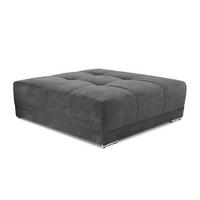 POLSTERHOCKER XXL Federkern B120/T120/H39 cm (passend zum BIG-SOFA) Cord Dunkelgrau / 15175 - Chromfarben/Schieferfarben, Textil/Metall (120/39/120cm) - luma-home