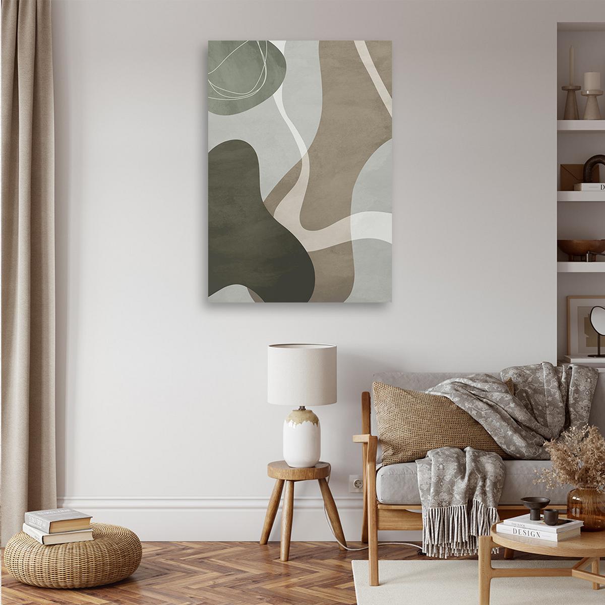 WANDBILD graue boho formen - Grau, Textil (40/60cm) - Feeby