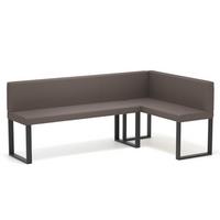 ECKBANK rechts SANA U Kunstleder glatt, 196/142 cm Braun - Braun, Kunststoff/Textil (142/196cm) - Idohome