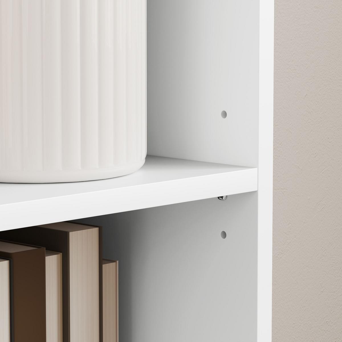 BÜCHERREGAL, Standregal mit 5 Ebenen, Verstellbare Ablage für Wohnzimmer - Weiß, Karton (24/133.5/30cm) - HOMCOM
