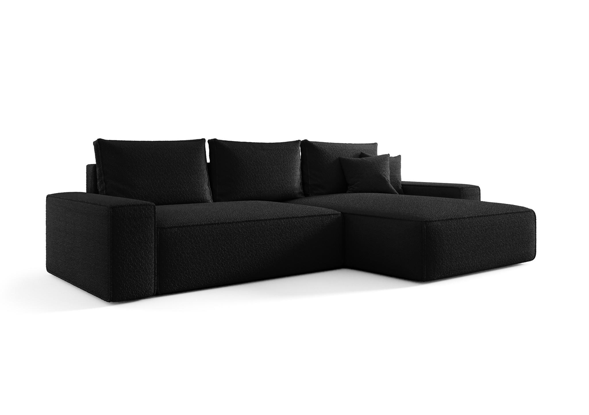 ECKSOFA Walken Mit Schlaffunktion - Schwarz, Holzwerkstoff/Textil (280/185cm) - Fun Möbel