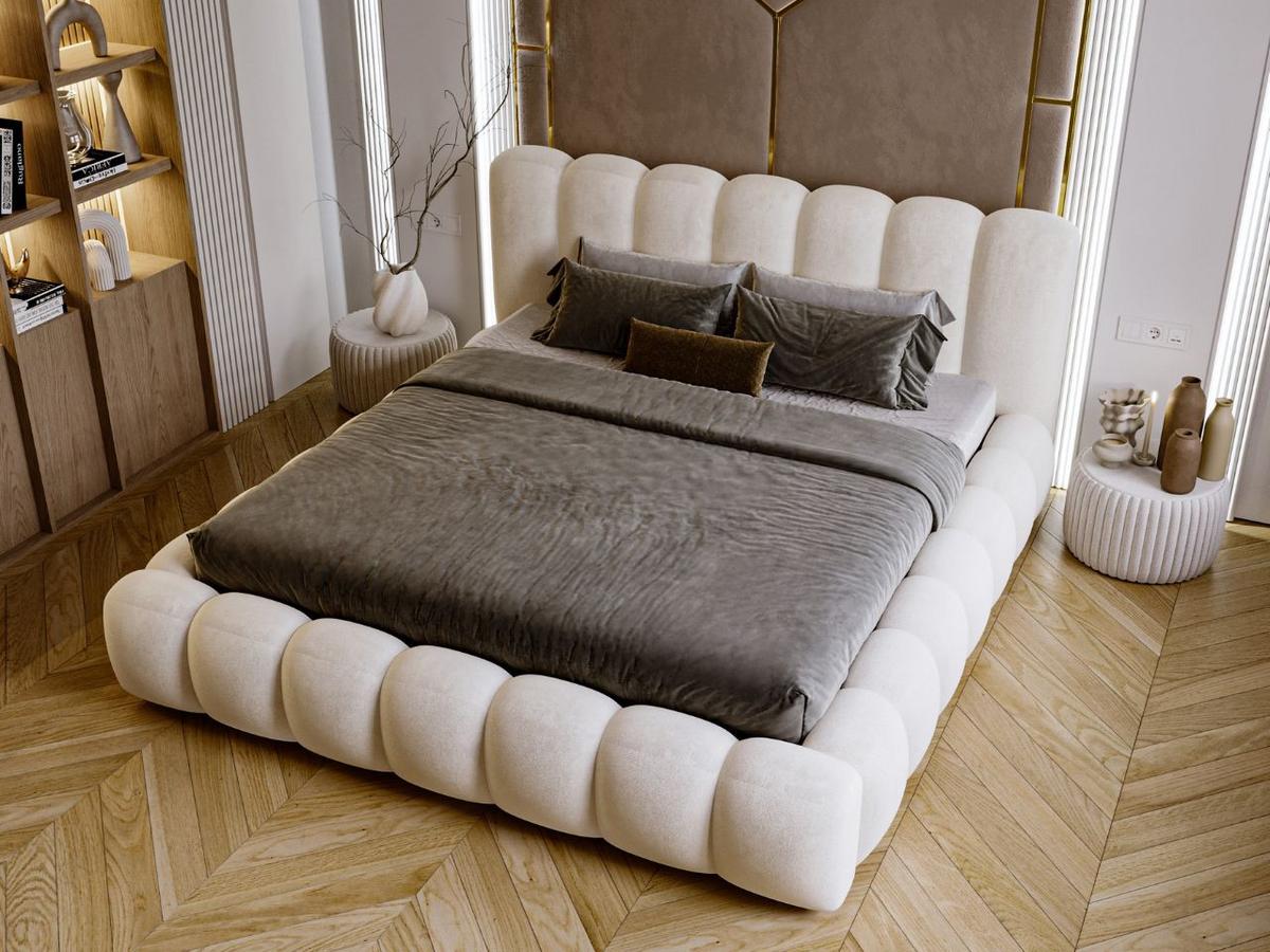 POLSTERBETT Averia 140x200 Beige - Beige, Textil (140/200cm) - Graingold