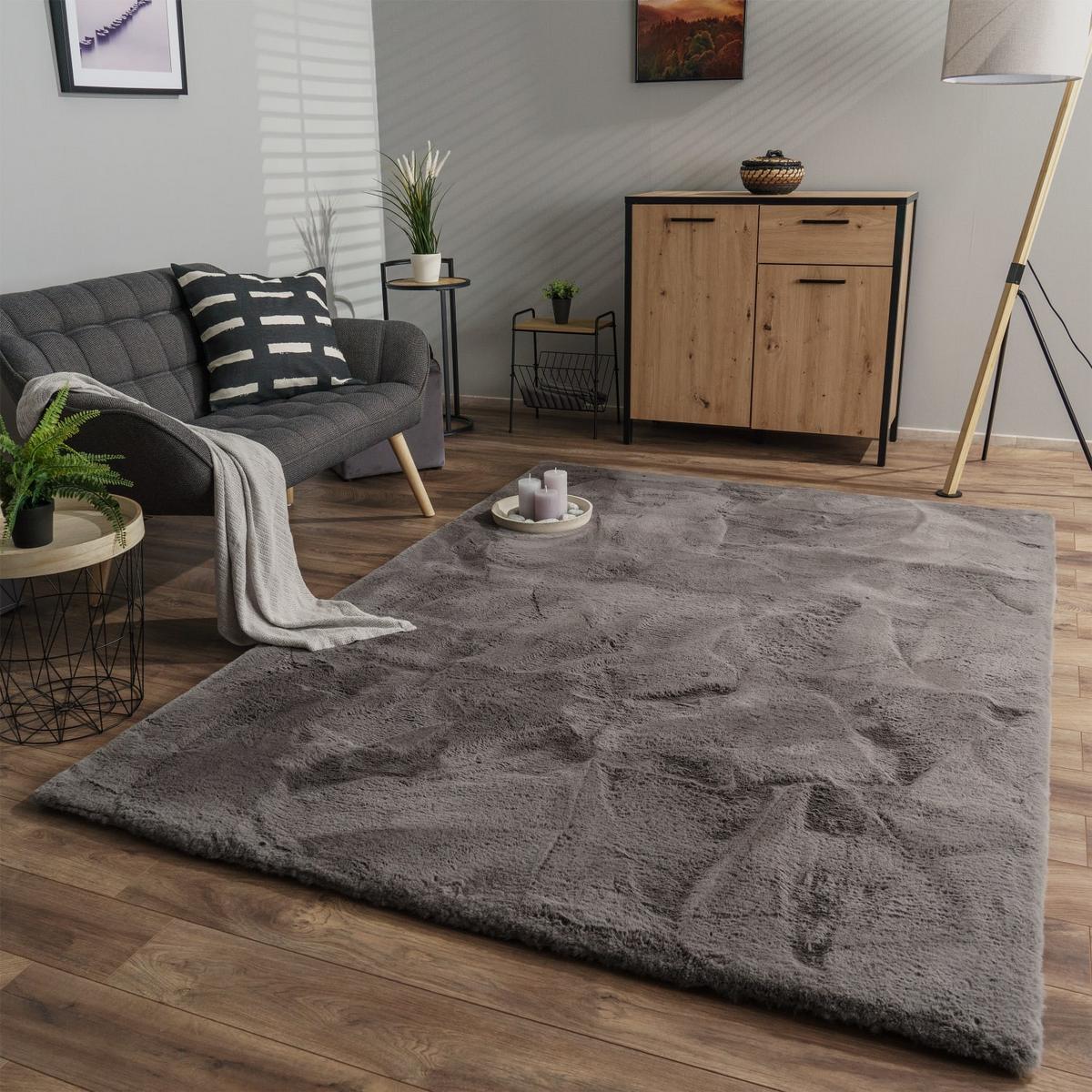 HOCHFLORTEPPICHE Anthrazit 80 x 150 cm - Anthrazit, Kunststoff (80/150cm) - TT Home