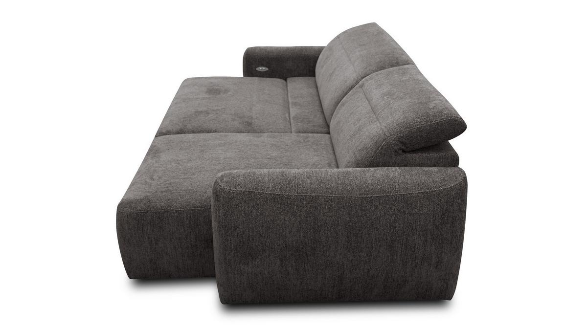ECKSOFA NERO 4-Sitzer, dunkelgrau - Dunkelgrau/Schwarz, Holz/Textil (272/81/159cm) - Wozimo