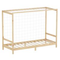KINDERBETT Fußballtor 90x200 cm Natur - Hellbraun, Holz (90/200cm) - ML-DESIGN